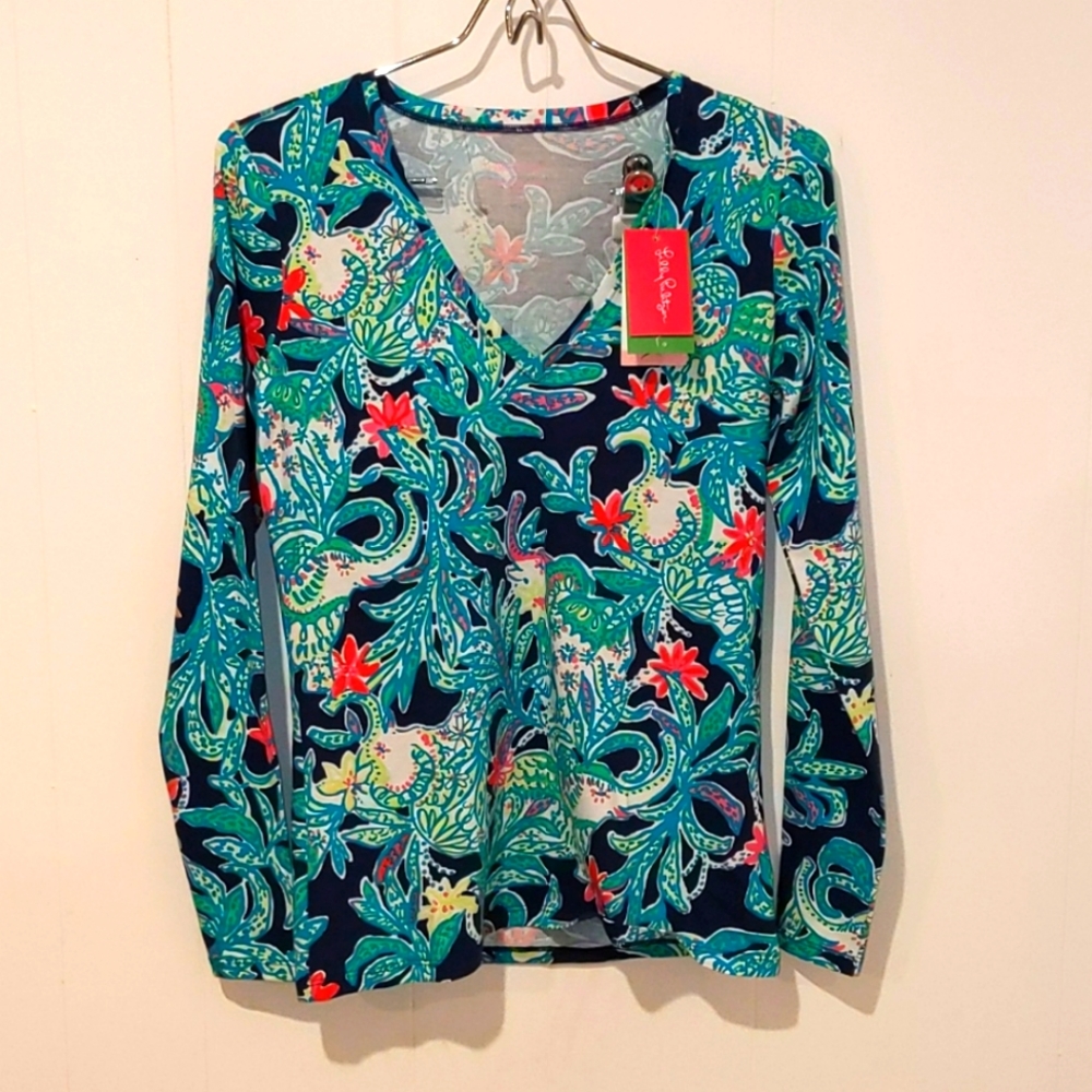 Lily Pulitzer Long Sleeved V Neck Waverly Top